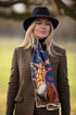 Clare Haggas Heads or Tails Navy Classic Pure Silk Scarf
