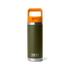 YETI RAMBLER® 18OZ BOTTLE WITH COLOUR-BLOCKED STRAW CAP - OLIVE/KING CRAB ORANGE