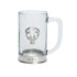 Pewterware Mounted Glass Tankard with a Stag’s Head Emblem