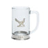 Pewterware Mounted Glass Tankard with a Standing Pheasant Emblem