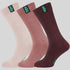 Ridgeline Cotton Work Socks Mid Length (3 Pairs) - Oxblood